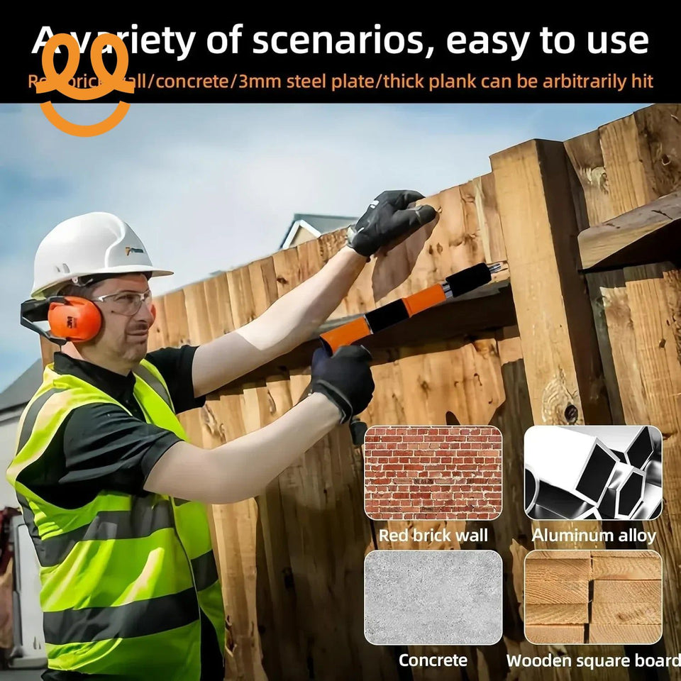 Heavy-Duty Concrete Nail Gun Kit with 10 Free Nails